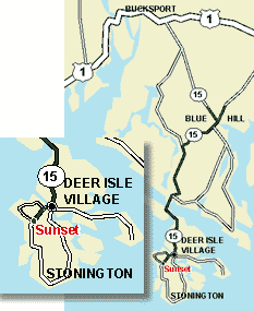 Map of Sunset, Maine